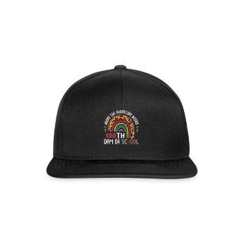 Leopard Rainbow 100th Day 100 Days Of School - Snapback Cap - black/black - Front