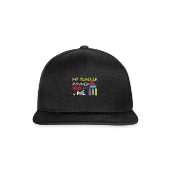 Un enseignant heureux du 100e jour survit à 100 jours d’école - Casquette snapback - noir/noir - Devant