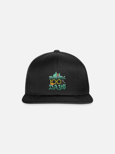 Magische 100. Tag Eule Glückliche 100 Tage Schule - Snapback Cap - Schwarz/Schwarz