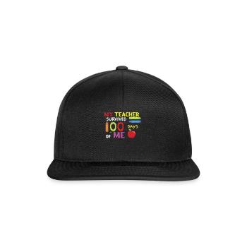 Funny 100th Day Teacher Survive 100 Days Of School - Snapback Cap - black/black - Front