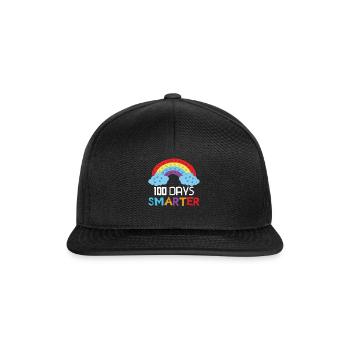 Rainbow Pop 100. Tag Klügere Schultage - Snapback Cap - Schwarz/Schwarz - Vorne