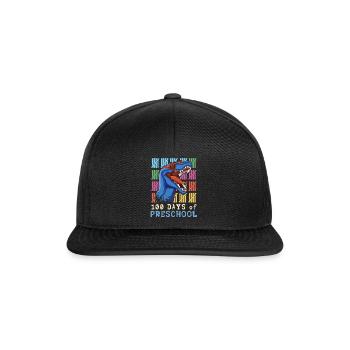 Roar Preschool 100th Dinosaur 100 Days Of School - Snapback Cap - black/black - Front