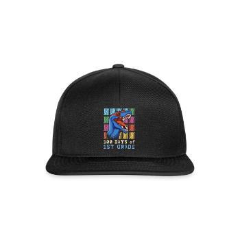 Roar 1. Klasse 100. Dinosaurier 100 Tage Schule - Snapback Cap - Schwarz/Schwarz - Vorne