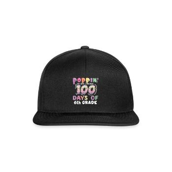 100. Tag 6. Klasse Pop Bubble 100 Tage Schule - Snapback Cap - Schwarz/Schwarz - Vorne