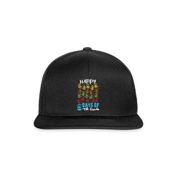 Hände 4. Klasse Happy 100th Day 100 Tage Schule - Snapback Cap - Schwarz/Schwarz - Vorne