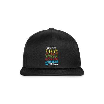 Hände 5. Klasse Happy 100th Day 100 Tage Schule - Snapback Cap - Schwarz/Schwarz - Vorne