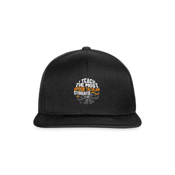 Halloween Lehrer-Shirt, ich unterrichte am meisten - Snapback Cap - Schwarz/Schwarz - Vorne