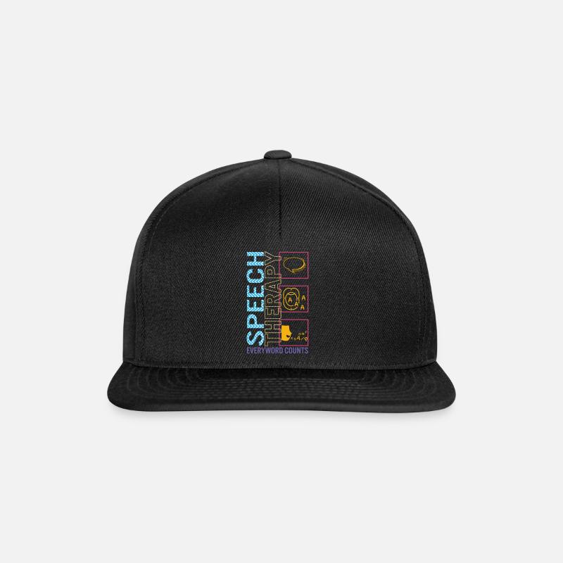Logopädenhemd, jedes Wort zählt - Snapback Cap - Schwarz/Schwarz