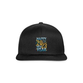 Fête du Nouvel An en famille 2023 Bonjour Nouvel An 2023 - Casquette snapback - noir/noir - Devant