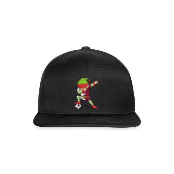 Soccer Boy Dabbing Elf Squad Weihnachtstrikot - Snapback Cap - Schwarz/Schwarz - Vorne
