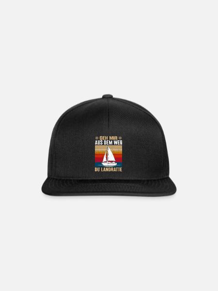 Landratte Seemann Matrose - Snapback Cap - Schwarz/Schwarz