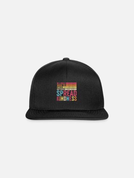Verbreiten Sie Freundlichkeit Kein Mobbing Motivation Lustig - Snapback Cap - Schwarz/Schwarz