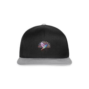 Chemise d’oiseau, T-shirt aquarelle colibri, mignon - Casquette snapback - noir/gris - Devant