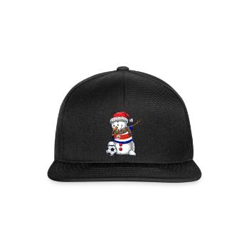 Soccer Boy Dabbing Snowman Christmas Jersey Costa - Snapback Cap - black/black - Front