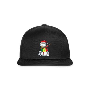Soccer Boy Dabbing Snowman Maillot de Noël - Casquette snapback - noir/noir - Devant