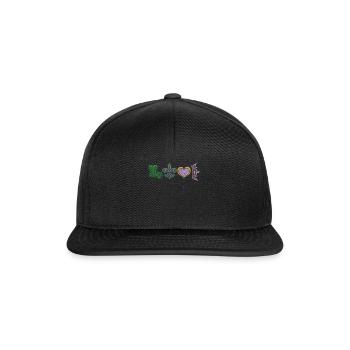 Party Festival Parade Beads Love Mardi Gras - Snapback Cap - black/black - Front