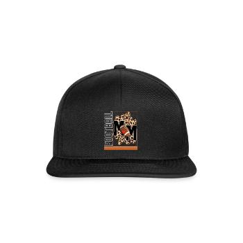 Mutter-Shirt, Fußball-Mama-Leoparden-Tee, Spieltag - Snapback Cap - Schwarz/Schwarz - Vorne