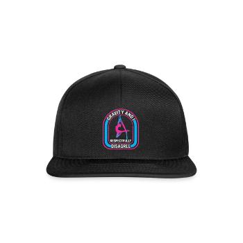 Aerial Yoga Shirt, Gravity An I Respectfully - Snapback Cap - black/black - Front