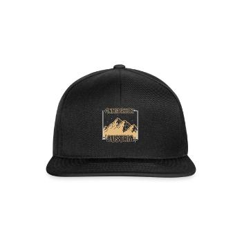 Skishirt, Innsbruck Österreich Bergski - Snapback Cap - Schwarz/Schwarz - Vorne