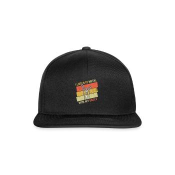 Vintage Metal With Uncle Metal Kid Music Lover - Snapback Cap - Schwarz/Schwarz - Vorne