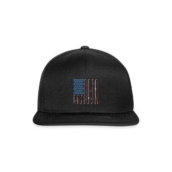 Trumpete USA Flagge Musik Big Band 4th Of July - Snapback Cap - Schwarz/Schwarz - Vorne