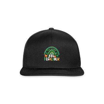 Saint Patrick Day Rainbow Clover Lucky Teacher - Snapback Cap - Schwarz/Schwarz - Vorne