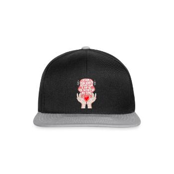 Sozialarbeiter Shirt, ich wurde Sozialarbeiter - Snapback Cap - Schwarz/Grau - Vorne