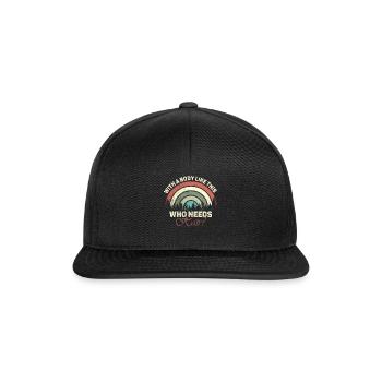 With A Body Like This Who Needs Hair - Snapback Cap - black/black - Front