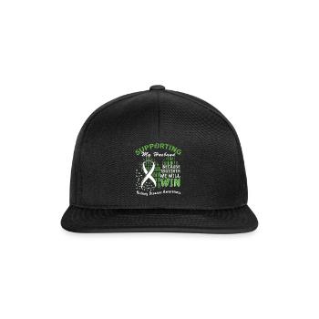 Soutenez la sensibilisation de votre mari à la maladie du rein vert - Casquette snapback - noir/noir - Devant