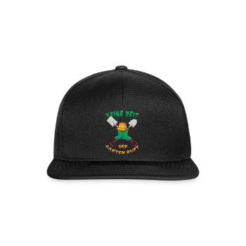 Keine Zeit Der Garten Ruft Gärtner - Snapback Cap - Schwarz/Schwarz - Vorne