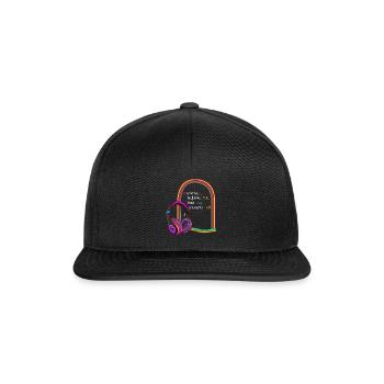 Programmer Shirt, wenn Codierung Kopfhörer Focus Tee, - Snapback Cap - Schwarz/Schwarz - Vorne