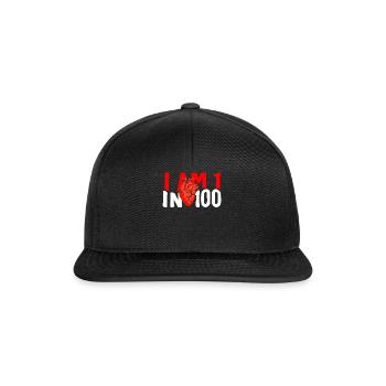 Chemise de chirurgie cardiaque, je suis 1 sur 100 tee, top CHD - Casquette snapback - noir/noir - Devant