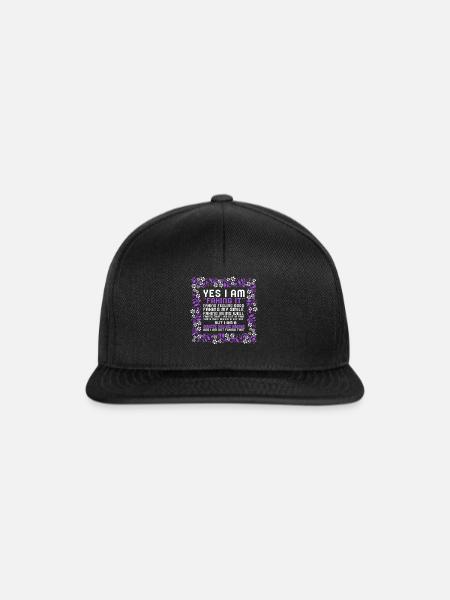 Shirt zur Sensibilisierung für häusliche Gewalt, Ja, ich bin - Snapback Cap - Schwarz/Schwarz