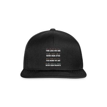 Less See Eyes More Heart Braille Alphabet Vintage - Snapback Cap - black/black - Front