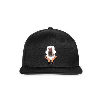 Valentines Day Shirt, Cat Heart Sunglasses Cute - Snapback Cap - black/black - Front