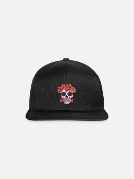 Valentinstag Zuckerknochen Muertos Tag Halloween - Snapback Cap - Schwarz/Schwarz
