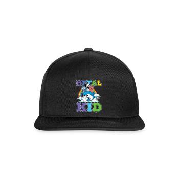 Licorne Requin Panda Chat Amour Musique Rock Métal Enfant - Casquette snapback - noir/noir - Devant
