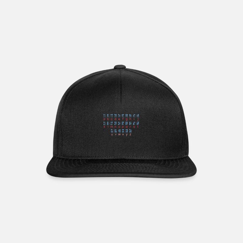 Braille-Sprache Braille-Alphabet lernen - Snapback Cap - Schwarz/Schwarz
