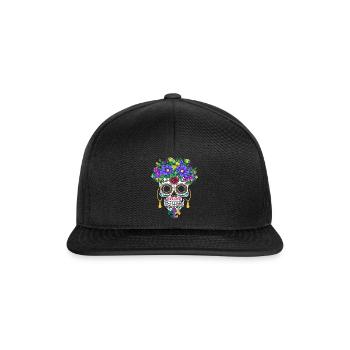 Mardi Gras Masque Fleur Sucre Dia de Los Muertos - Casquette snapback - noir/noir - Devant
