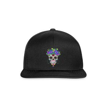 El Dia De Los Muertos Mardi Gras Costume Flower - Snapback Cap - black/black - Front