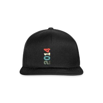 Seit 2014 Jahr 2014 Retro 2014 Jahrgang 2014 - Snapback Cap - Schwarz/Schwarz - Vorne