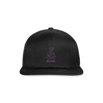 Lila Seifenblasen für Badfans - Snapback Cap - Schwarz/Schwarz - Vorne