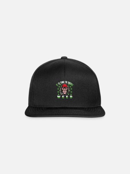 Kiffen Weed Spruch - Snapback Cap - Schwarz/Schwarz