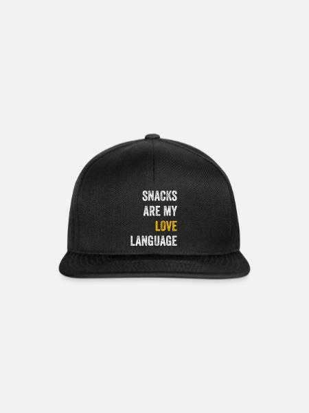 Snacks sind meine Liebessprache - Snapback Cap - Schwarz/Schwarz