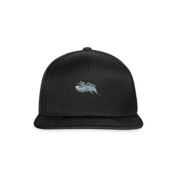 Trauriger Wal rettet die Natur Ozeane Tag der Erde - Snapback Cap - Schwarz/Schwarz - Vorne