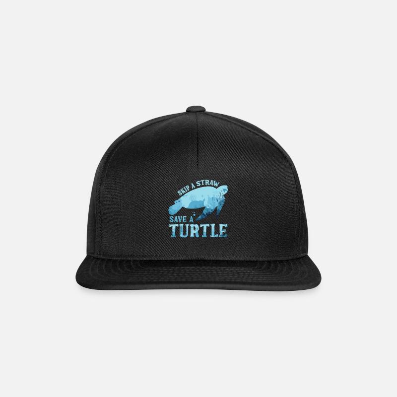 Save Turtle Save Nature Oceans Day Earth Day - Snapback Cap - Schwarz/Schwarz