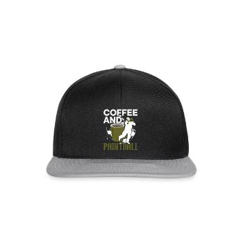 Kaffeetrinker Paintballspieler Paintballer - Snapback Cap - Schwarz/Grau - Vorne