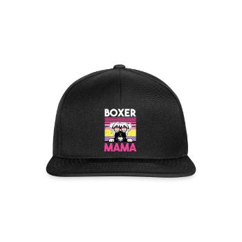 Hund Boxer Mama - Snapback Cap - Schwarz/Schwarz - Vorne