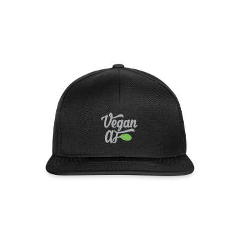 Vegan AF t shirt plant base food tee - Snapback Cap - black/black - Front