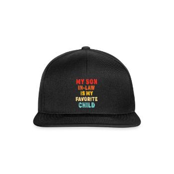 Mein Schwiegersohn ist mein Lieblingskind - Snapback Cap - Schwarz/Schwarz - Vorne